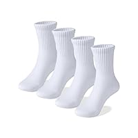 COTTON DAY Unisex School Kids Boys Girls Soft Cotton White Athletic Socks 8-10 Years All White Size L (10)