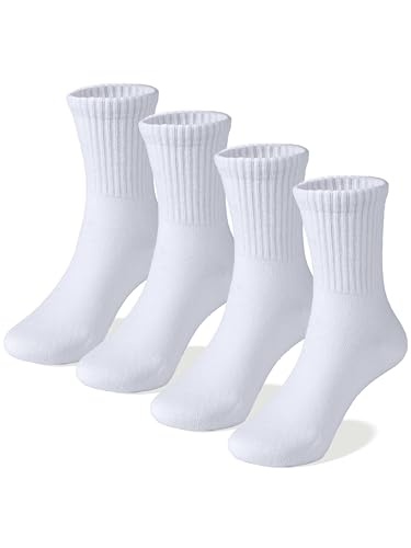 COTTON DAY Unisex School Kids Boys Girls Soft Cotton Black White Gray Navy Khaki Athletic Socks with Retro Stripes