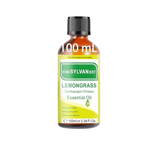 FORSYLVANEST Aceite Esencial de Hierba de Limón 100 ML, Aceite de Hierba de Limón 100 % Natural, para Difusores, Humidificadores, Manualidades, Hogar y Oficina