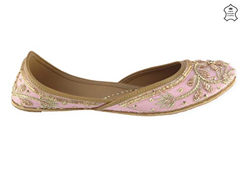 Image of Fulkari Women's Murraya Genuine Soft Leather Juttis | Bite and Pinch Free Jutis | Punjabi Jutti For Ladies | Bridal Ethnic Stylish Mojari Flats For Girls |