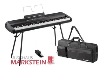 Korg SP-280 BK - SPAR-SET mit Tragetasche, Stagepiano schwarz, Ständer, Pedal,