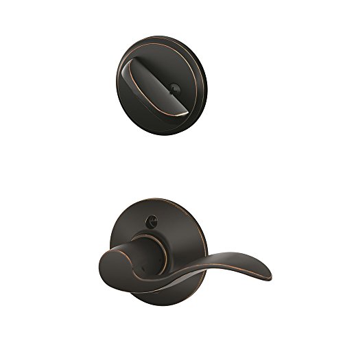 Get Discount Offer Schlage F59 ACC 716 LH Accent Interior Left-Handed Lever with Deadbolt, Aged Bronze (Interior Half Only)