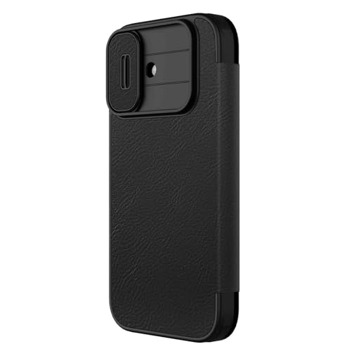 Image of PRITO Nilkin Wallet Flip Case for iPhone 17 with Card Slot and Camera Slider, PU Leather Case Cover, All-Around Protection (Black, iPhone 17)