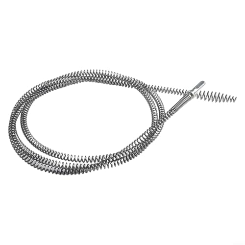 Vasiumic Serpiente de drenaje de acero de resorte, Limpiador de tuberías de taladro eléctrico, Herramienta de serpiente de plomería de acero de manganeso, Equipo de eliminación de obstrucciones