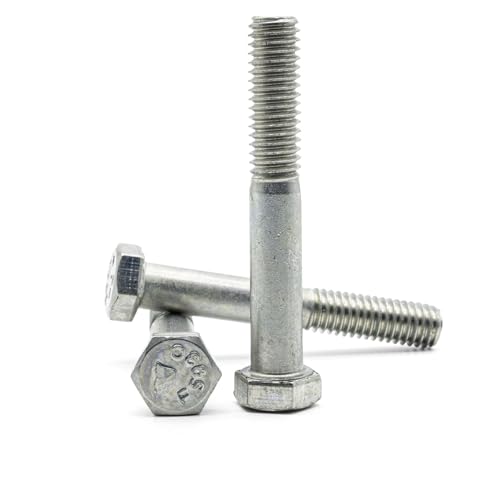 Hippo Hardware 1/4" X 2.1/2" TPI 20 UNC Hex Head Bolts Hexagon Set Screws Imperial Inch A2 Stainless Steel (Pack of 3)