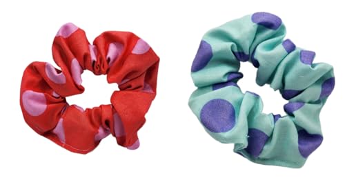 Set of 2, Handmade Cotton Elastic Hair Scrunchies, Washable, High Quality
