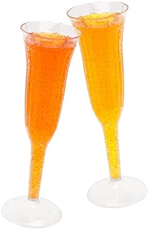 STACKABLES ~ 5oz Champagne Flute Clear Plastic ~ Pack of 12 Elegant Party Flute ~ One Piece Champagne Flutes ~ Multi-use Glasses