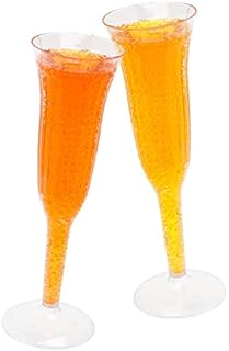 STACKABLES ~ 5oz Champagne Flute Clear Plastic ~ Pack of 12 Elegant Party Flute ~ One Piece Champagne Flutes ~ Multi-use Glasses