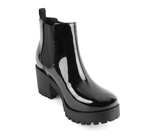 Image of Soda Top Shoes Jaber Ankle Boot W Lug Sole Elastic Gore and Chunky Heel