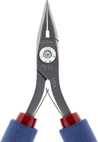 Tronex Model 713 Chain Nose Pliers, Short, Smooth Jaw - Long, Ergonomic Handles #TOP1