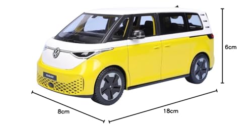 Maisto 1/24 Volkswagen ID. BUZZ 2023 Yellow/White Finished Product, Multicolor - Image 2