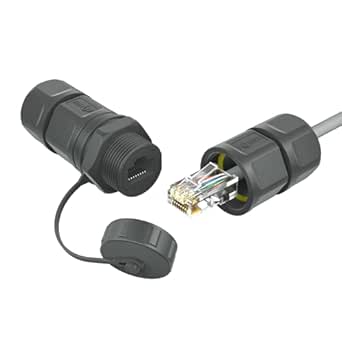 VCELINK Waterproof RJ45 Coupler, Cat6/Cat5E/Cat5 Ethernet Connector, Shielded IP67, 6-Pack, Black - View #7