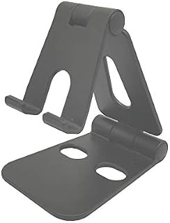 SATIS Cell Phone Stand, Adjustable Cell Phone Holder for Moblie Phone, Foldalbe Desktop Phone Dock Compatible for Iphone and Android. (Black)