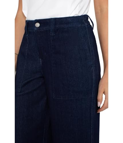Liverpool Women's Wide Leg Knit Denim Cargo W/Elastic Back Wb3