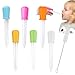 Pipeta z tworzywa sztucznego, przezroczysta pipeta z tworzywa sztucznego, pipeta silikonowa, kroplomierza, pipeta z tworzywa sztucznego z 1 czystą szczotką, pipeta do laboratoryjnego dla dzieci i żywności, 6 szt