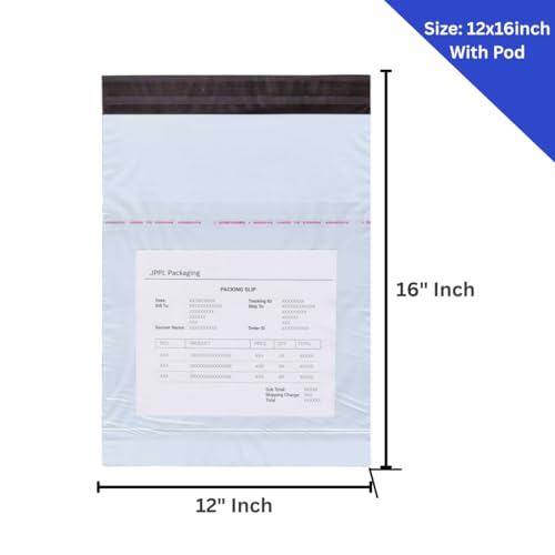 Image of Premium Tamper-Proof Poly Courier Bags with POD Jacket | 12x16 Inch Self-Seal Mailing Envelopes | Heavy-Duty, Waterproof,Packaging for Secure Shipping & E-Commerce (Pack of 100)