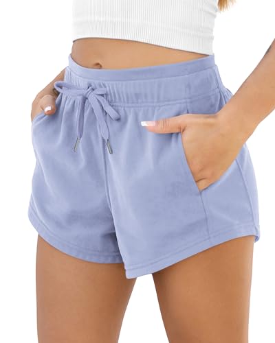Image of ODODOS Women's Sweat Shorts with Pockets Cotton French Terry Drawstring Summer Workout Casual Lounge Shorts