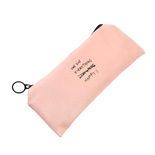 Preisvergleich Produktbild LjQQjDz LjQJDz Federmäppchen mit Punktemuster, große Kapazität, für Stifte, Aufbewahrungstasche, Schreibwaren, Aufbewahrungstasche für Büro und Schule, Bürobedarf, Plastik, Pink Letters