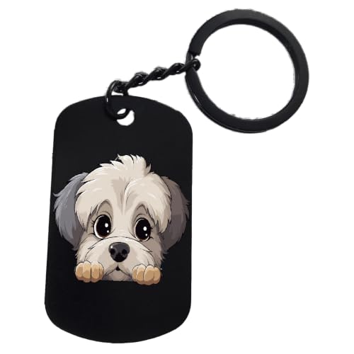 Generisch Dandie Dinmont Terrier Hundefell, Babymarke, Schlüsselanhänger