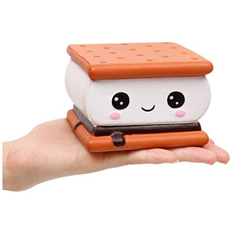 Anboor Squishies Smore Chocolate Sandwich Biscuit Jumbo Squishy Slow Rising Squeeze Toys Stress Relief Kawaii Soft Gift Collection (1 Pcs) Cover