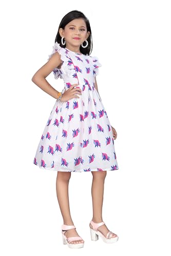 Image of Girls Pure Cotton Soft Frock with Astar, Printed Multicolor for Girl Child