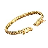 ZFHTJEKNCS Pulsera de Cabeza de dragón, Pulseras para Hombres, Brazalete de Tejido de Acero Inoxidable, Brazalete apilable