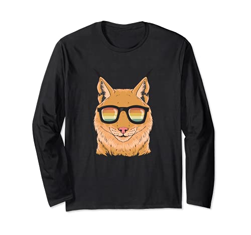 Lynx Wild Cat Forest Long Sleeve T-Shirt, Black