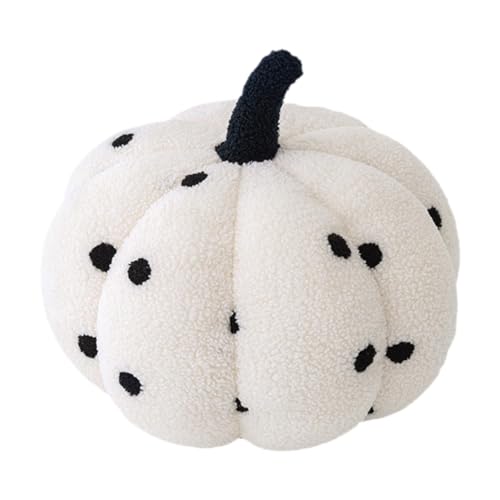 FQRDKT かぼちゃのクッション ぬいぐるみ 多目的ぬいぐるみ ソファー 感謝祭 家庭 リビングルーム 子供用 お祭り 装飾, 白と黒