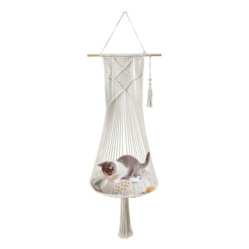 Hamac de lit pour chat macramé lit balançoire fenêtre suspendu - 8