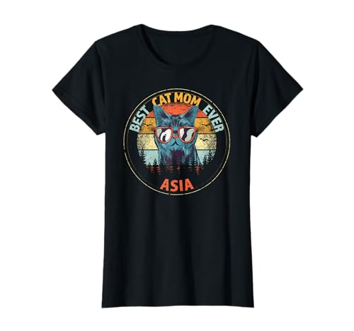 Asia Best Cat Mom Ever T-Shirt for Women