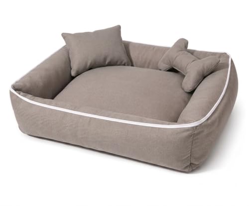 Image of Gorgeous Dog Beds Orthopadic Bed for Labrador, Bulldog, Retriever, Poodle, Large Breed Dog Bed,Grey,(XL)