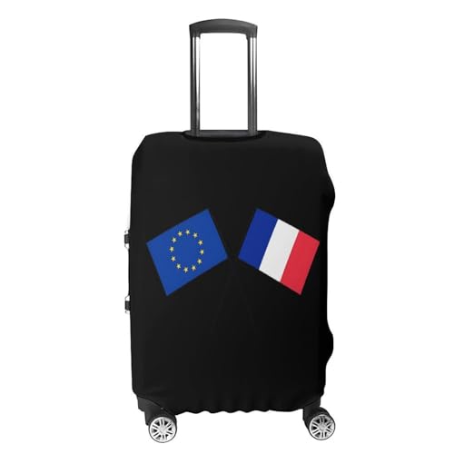 France Europe EU Flag Travel Luggage Cover for Suitcase 19-32 Inches Elastic Washable Baggage Protector4