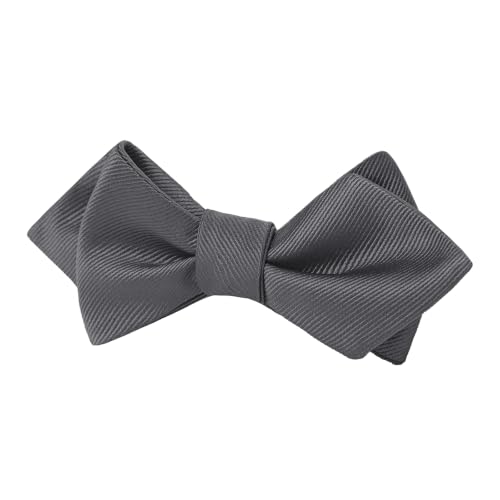 Image of GUUNIEE Men's Exquisite Woven Silk Self Bowtie Solid Diamond Bow Ties