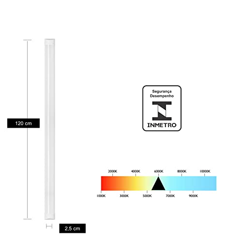 Luminária Tubular Led Slim Batten Sobrepor 36w 120cm 6500K Bivolt