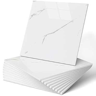 practicalWs 20pcs Marble Peel and Stick Tile for Kitchen Backsplash, 11.8"x11.8" Waterproof White/Gray PVC Wall Tiles for Bathroom Walls, Self Adhesive Shower Panels for Wall Decor