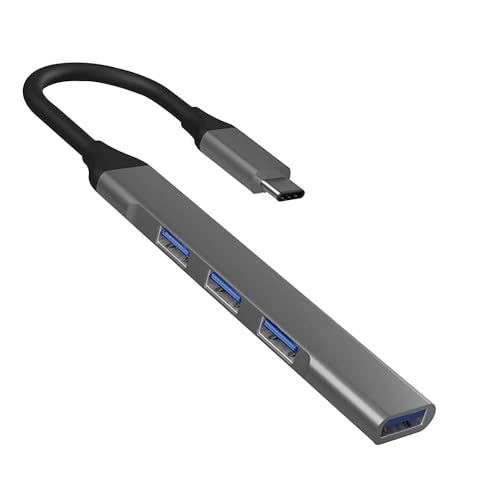 Image of USB HUB C Type USB Hub with 4 Ports, 1 Port USB 3.0 & 3 Ports USB 2.0, Free C Type to USB OTG, Compatible for Laptop, Desktop Computer (USB C to 4 Port HUB)