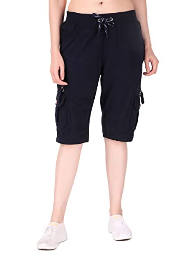Image of UZARUS Womens Cargo Capri Shorts with 9 Pockets
