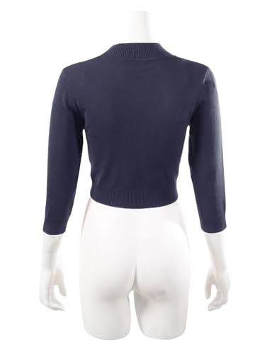 Image of Allsense Women's 3 /4 Sleeve Bolero Shrug for Dresses | Open Front Cropped Cardigan, Lightweight Knit Dress Cover Up