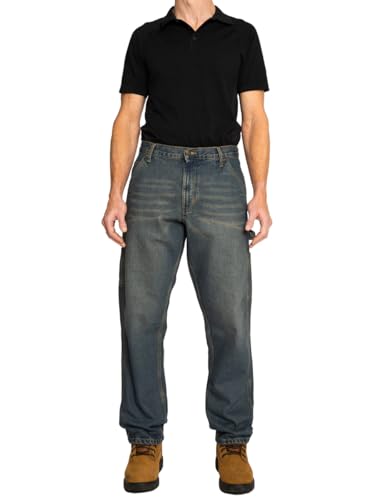 Image of FULL BLUE Carpenter Denim Jeans, Relaxed Fit, Utility Pocket & Hammer Loop