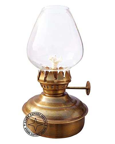 Reviews de Lámparas de aceite del mes. 41 Lámpara de mesa antigua de 5 pulgadas con farol de vidrio y aceite para decoración del hogar, ideal para regalo (STK)