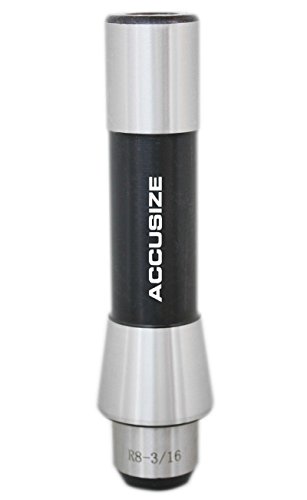Accusize Industrial Tools 3/16'' R8 End Mill Holder Tool Adaptor Milling R8 Shank Bridgeport, 0222-0841
