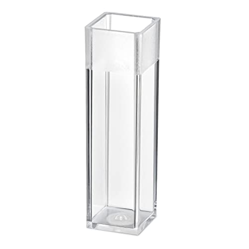 Globe Scientific 111137 Polystyrene Square Spectrophotometer Cuvette, 4 Clear Sides, 4.5Ml Capacity (Case Of 500) #TOP27