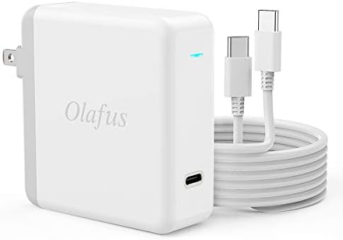 Olafus 61W USB C Power Adapter - Power Delivery Fast Charging USB C Charger with 6.6ft USB C-C Charge Cable and Indicator Light, Compatible with 13-inch MacBook Pro 2016/2017/2018 - UL Listed