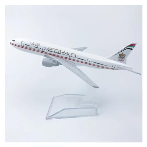 Avión de Juguete de Aleación Etihad B777 Decoración de Escritorio Escala 1:400 con Base 2