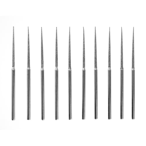 SE 10-Piece Diamond-Coated Tapered Bead Reamer Set - 2-¾ Inch Length, ⅛-Inch Shank, Compatible with Rotary...