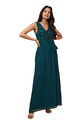 Little Mistress Vestido Largo Envolvente Jordan Adornado para Mujer, pacífico, 46