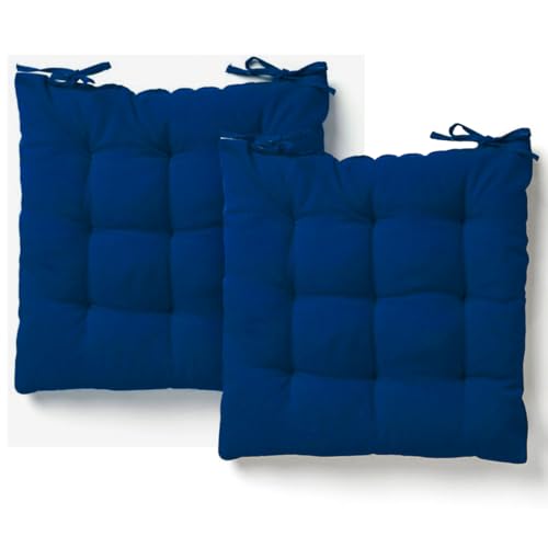 Kit 2 Almofadas Assento Cadeira Futton Futon 40x40cm Cores Diversas 100% Poliéster (Azul Royal)