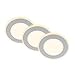 Produktbild BRILONER - 3er Set LED Einbaustrahler 230V mit Nachtlichtfunktion, Flächen und Ringe sep. schaltbar, Speicherfunktion, LED Spot, flach, Deckenspots, Einbauleuchten, Wohnzimmer, 93x30mm, Chrom-Matt
