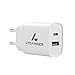 Produktbild LYCANDER USB-Wandladegerät, 18 W 2-Port (1X USB-A, 1X USB-C PD) Adaptive Ladetechnologie, Schnellladung 3.0, EU-Stecker PD-501