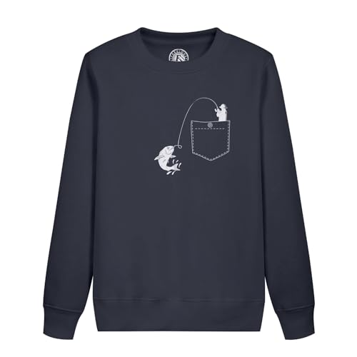 Sweatshirt enfant pêcheur avec poche surprise poisson dessin